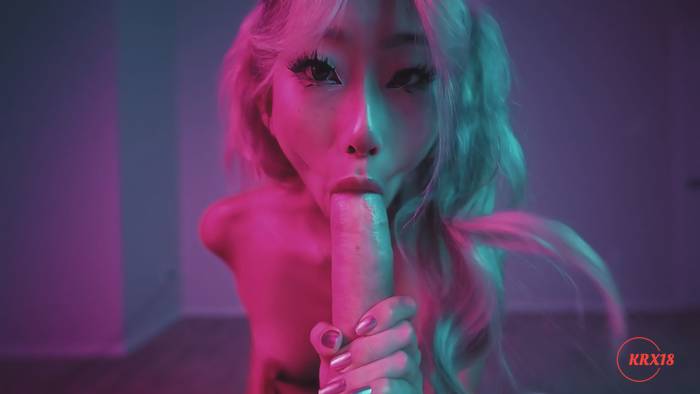 Aeries Steele Blows Her Man In A Neon Room