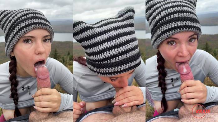 Juliette mme Blows Her Boyfriend On Top Of A Mountain
