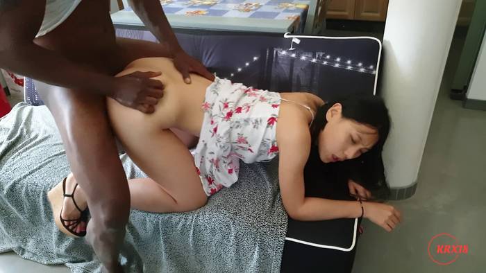 June Liu Gets Fucked By A BBC On All Fours
