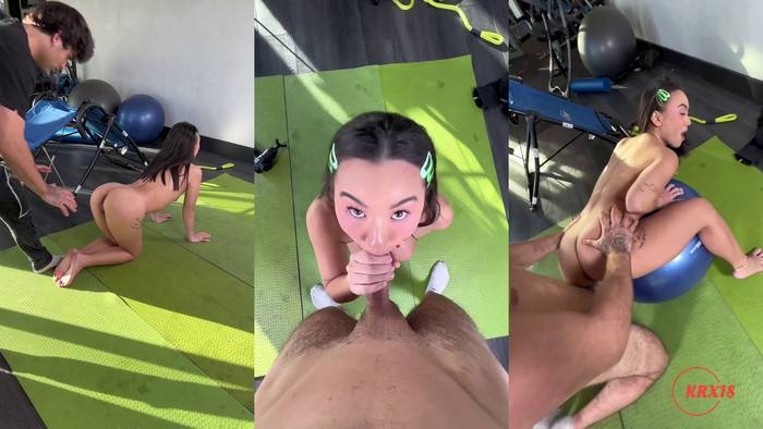 Kimmy Kimm Shows Her Flexibility To Gym Trainer