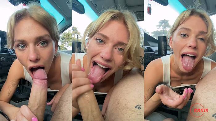 Wildhalli Gives A Blowjob In The Car