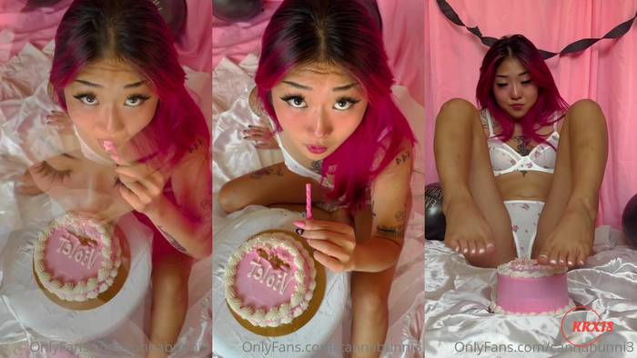 Cannabunni3 Smashes Cake Using Feet And Ass