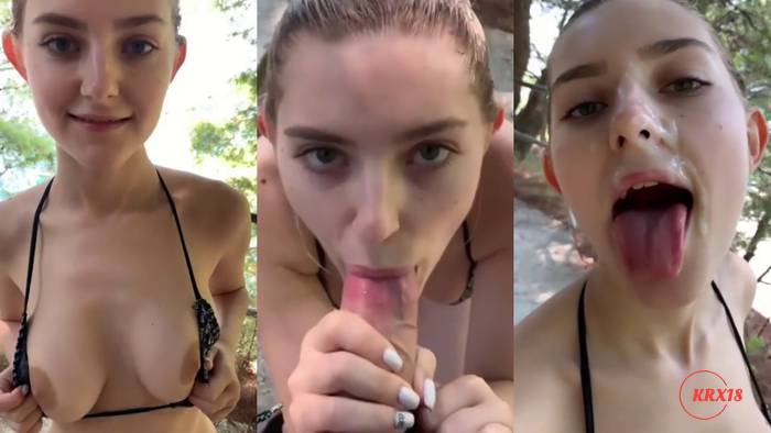 Eva Elfie Gives A Quick Blowjob While Trekking On The Island