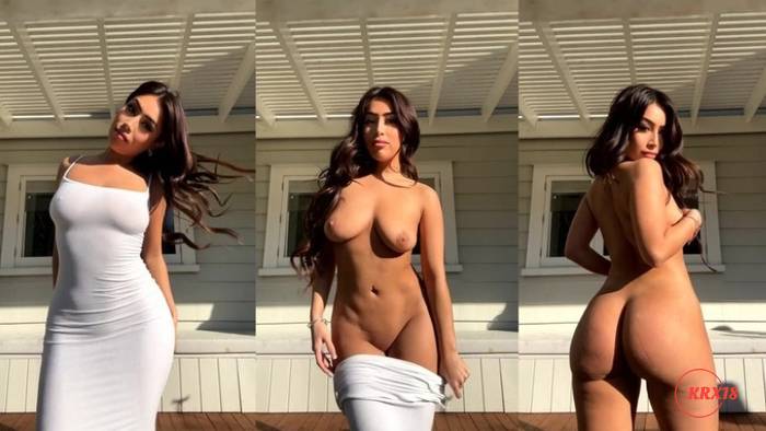 BxbyVioletx Strips Her White Dress