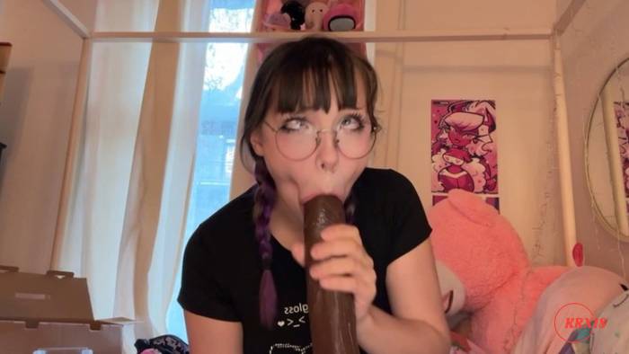 DitzyMaruu Sucks Her BBC Dildo Sloppily