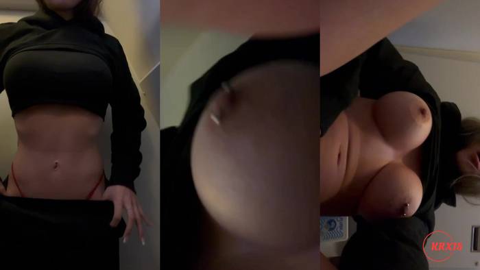 Pame Villegas Masturbates In The Airplane Bathroom